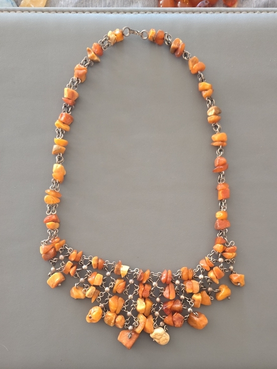 Jewelry - Vintage Baltic Amber Bib Necklace – Butterscotch & Cognac Amber Estate Jewelry